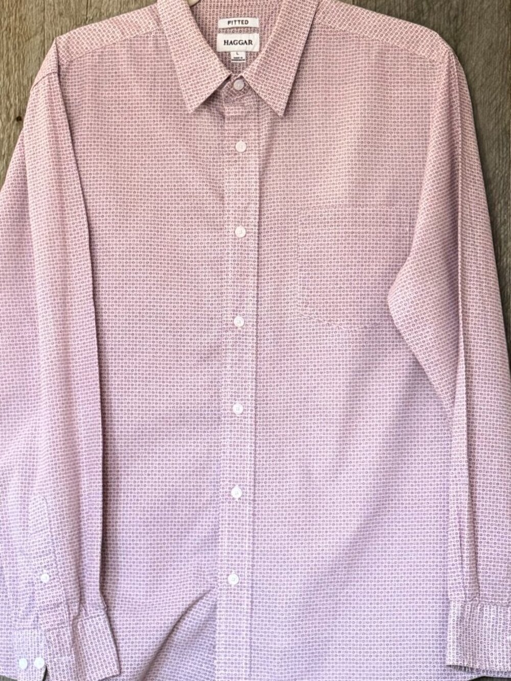 Haggar Wrinkle Free Dress Shirt Size L